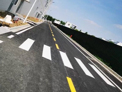 苏州虎丘区马路划线、公路地面导向标志画线、车行道划线图2
